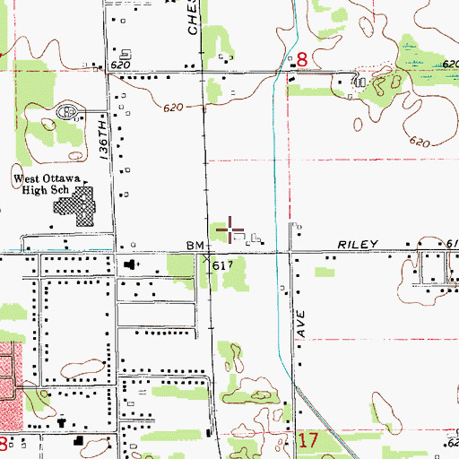 Topographic Map of Herrick North Branch Library, MI