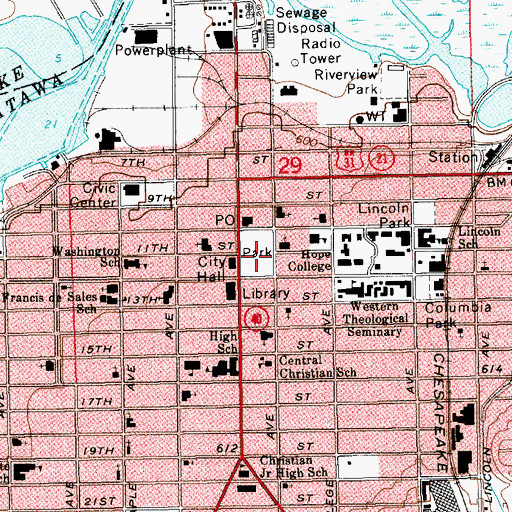 Topographic Map of Centennial Park, MI