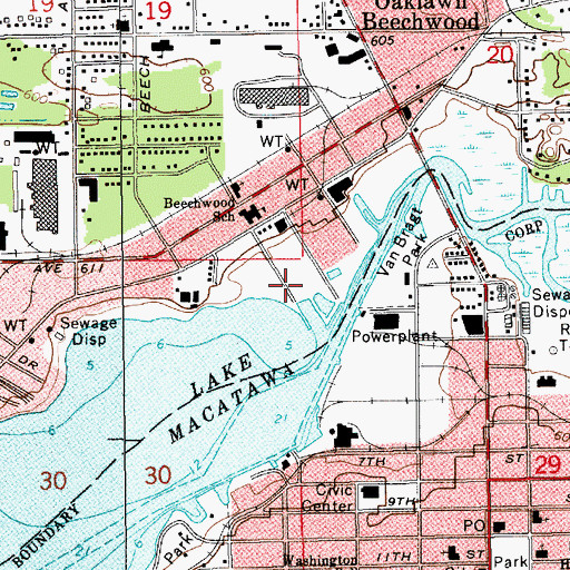 Topographic Map of Denton Park, MI