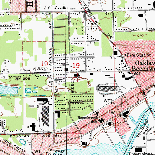 Topographic Map of Glerum Elementary School, MI