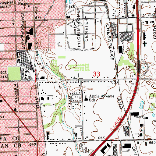 Topographic Map of Holland East Middle School, MI