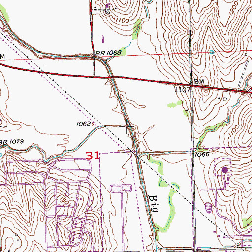 Topographic Map of Standing Bear Creek, NE