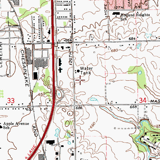 Topographic Map of Grand Valley State University-Meijer Campus, MI