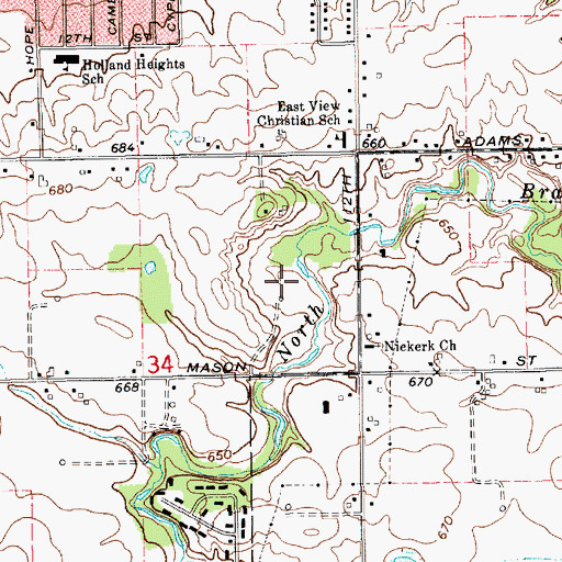 Topographic Map of Van Raalte Farm Park, MI