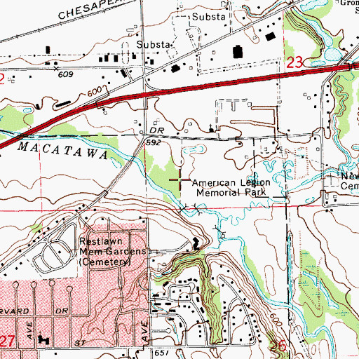 Topographic Map of Holland Country Club, MI