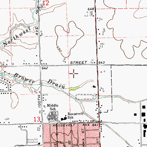 Topographic Map of Zeeland Stadium, MI