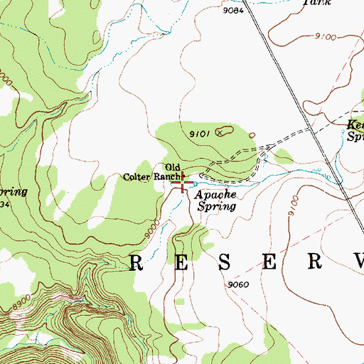 Topographic Map of Apache Spring, AZ