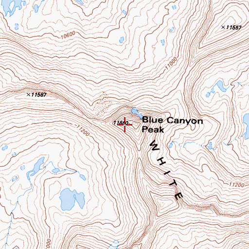 Topographic Map of Blue Canyon Peak, CA