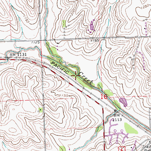 Topographic Map of Whispering Ridge Creek, NE