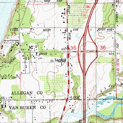Topographic Map of North Shore Elementary School, MI