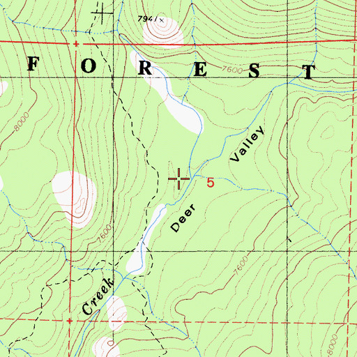 Topographic Map of Blue Creek, CA