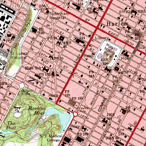 Topographic Map of Harlem Casino (historical), NY