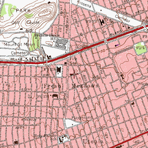 Topographic Map of Bais Yaakov - Ohel Simcha, NY