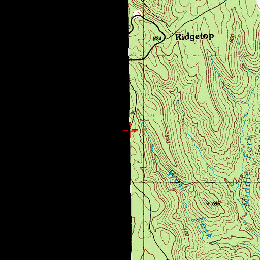 Topographic Map of Bernheim Arboretum and Research Forest, KY