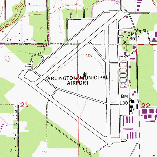 Topographic Map of Naval Auxiliary Air Station Arlington (historical), WA