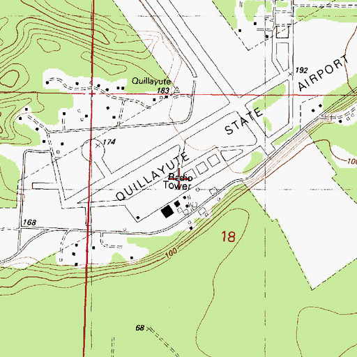 Topographic Map of Naval Auxiliary Air Station Quillayute (historical), WA