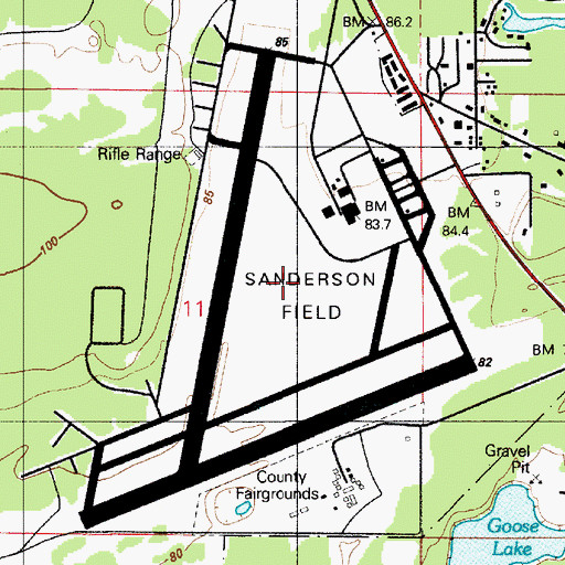 Topographic Map of Naval Auxiliary Air Station Shelton (historical), WA