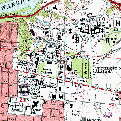 Topographic Map of Smith Hall, AL