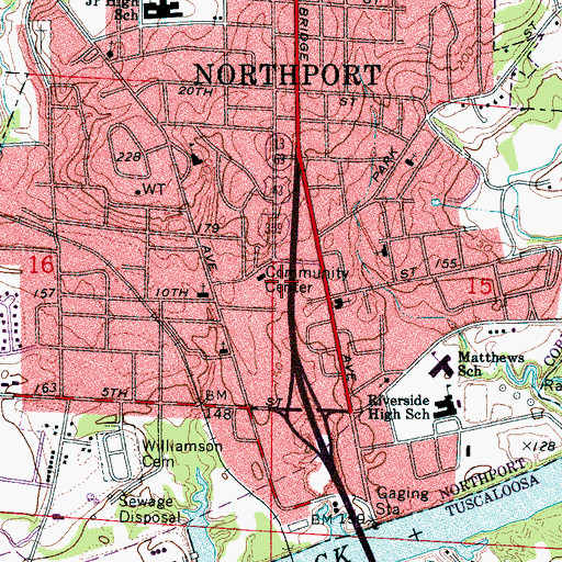 Topographic Map of Northport Heritage Museum, AL