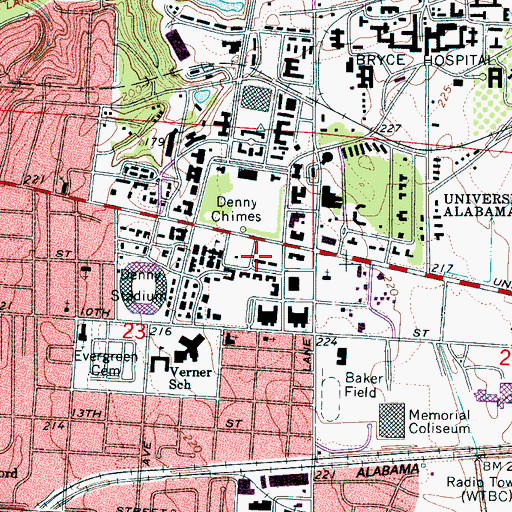 Topographic Map of Little Hall, AL