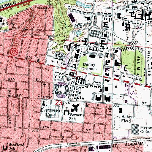 Topographic Map of Doster Hall, AL