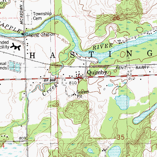 Topographic Map of Quimby Post Office (historical), MI