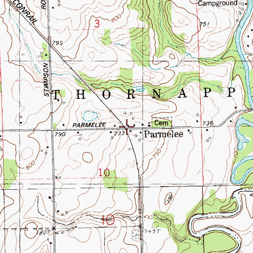 Topographic Map of Parmelee Post Office (historical), MI