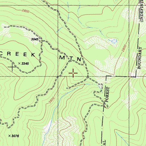 Topographic Map of Blue Creek Mountain Ridge, CA