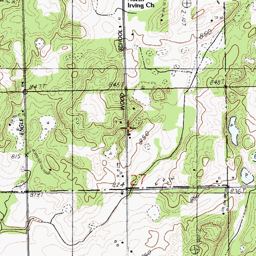 Topographic Map of North Irving Post Office (historical), MI