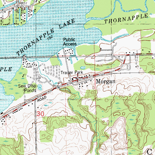 Topographic Map of Morgan Post Office (historical), MI