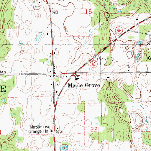 Topographic Map of Maple Grove Post Office (historical), MI