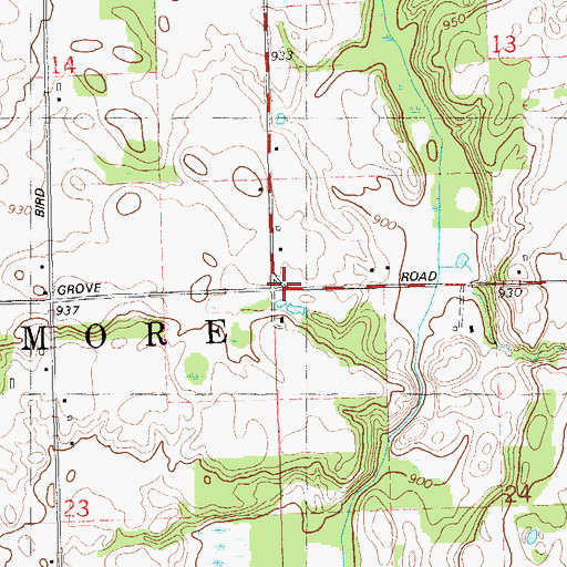 Topographic Map of Highbank Post Office (historical), MI