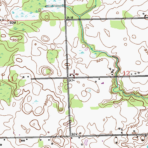 Topographic Map of Ceylon Post Office (historical), MI