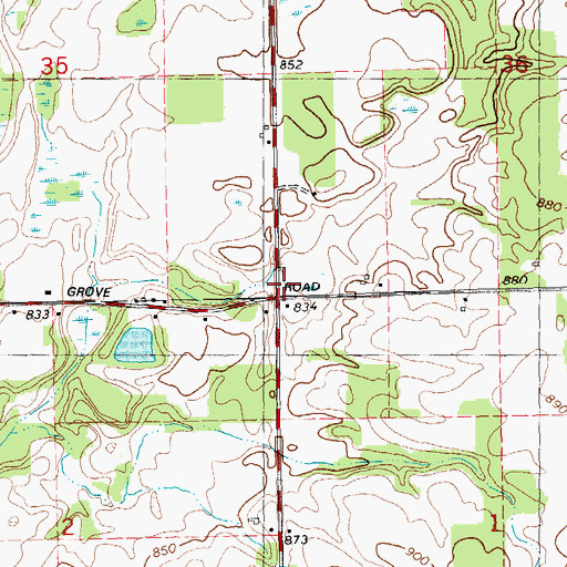 Topographic Map of Blair Post Office (historical), MI