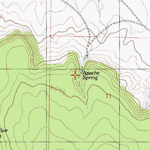 Topographic Map of Apache Spring, AZ