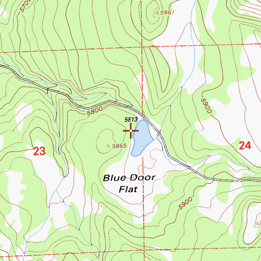 Topographic Map of Blue Door Flat, CA