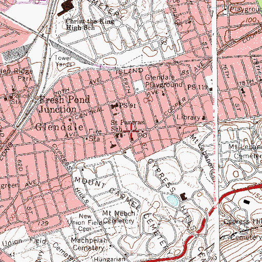 Topographic Map of Arlene's School of Dance, NY