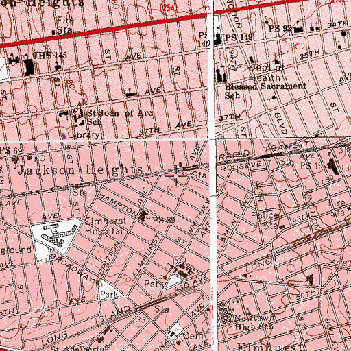 Topographic Map of Condor Escuela de Baile, NY