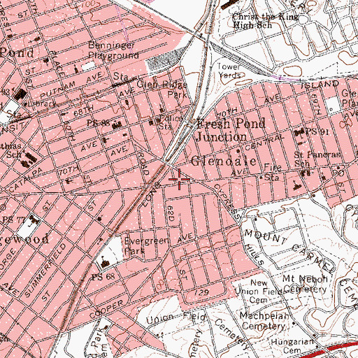 Topographic Map of Dancesation Dance Studio, NY