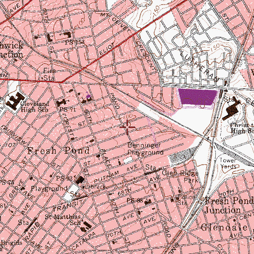 Topographic Map of Eileen's Studio of Dance, NY