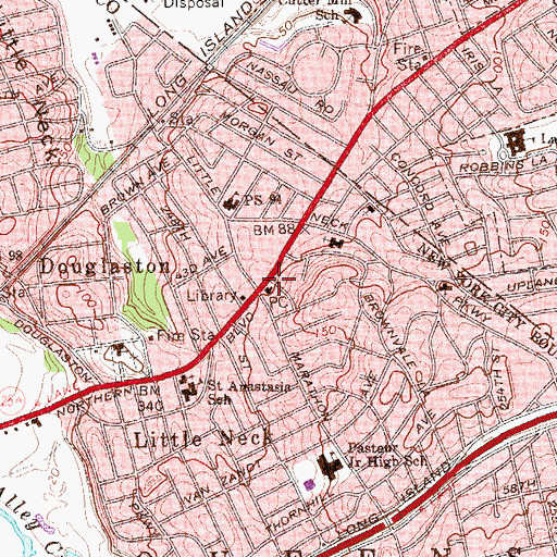 Topographic Map of Homgik Art School, NY