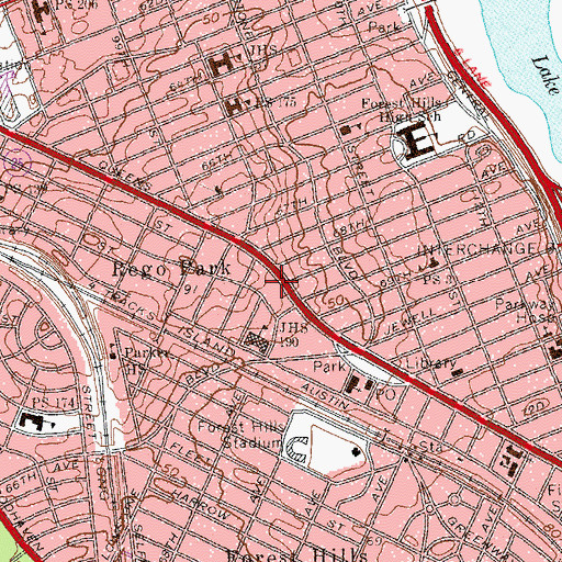 Topographic Map of Jorday's Dance Studio, NY