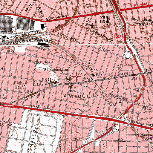 Topographic Map of June Parodi School of Dance, NY
