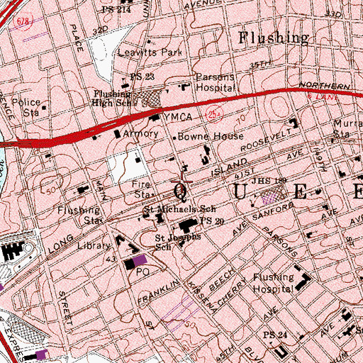 Topographic Map of Lee's Tae Kwon Do School, NY