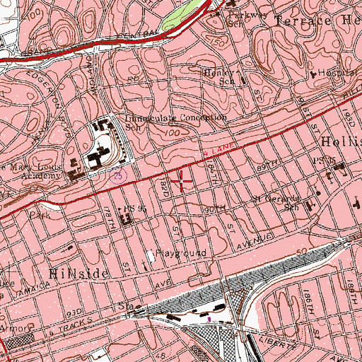 Topographic Map of Intermediate School 238, NY
