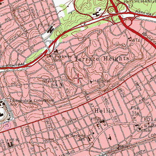 Topographic Map of Yeshiva University High School For Girls, NY