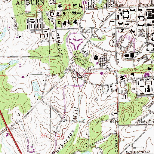 Topographic Map of McWhorter Center, AL