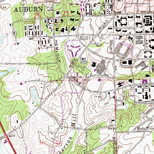 Topographic Map of Hutsell Track, AL