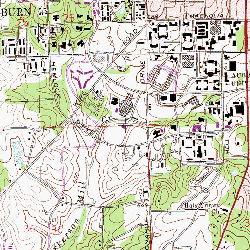 Topographic Map of Watson Fieldhouse, AL