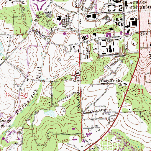 Topographic Map of Wilson Livestock Arena, AL